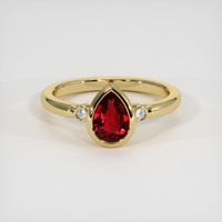 1.01 Ct. Ruby Ring, 18K Yellow Gold 1