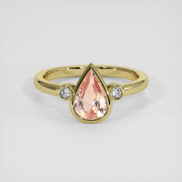 1.14 Ct. Padparadscha Sapphire Ring, 18K Yellow Gold 1