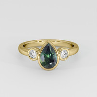 1.66 Ct. Green Sapphire Ring, 18K Yellow Gold 1