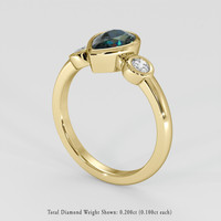1.66 Ct. Green Sapphire Ring, 18K Yellow Gold 2