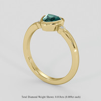 0.75 Ct. Bluish Green Sapphire Ring, 18K Yellow Gold 2