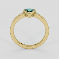 0.39 Ct. Bluish Green Sapphire Ring, 18K Yellow Gold 3