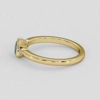 0.39 Ct. Bluish Green Sapphire Ring, 18K Yellow Gold 4