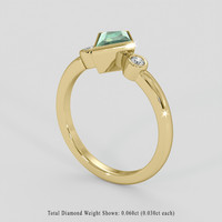 0.80 Ct. Bluish Green Sapphire Ring, 18K Yellow Gold 2