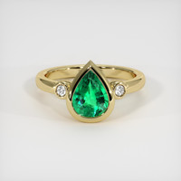 1.01 Ct. Emerald Ring, 18K Yellow Gold 1