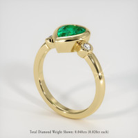 1.01 Ct. Emerald Ring, 18K Yellow Gold 2