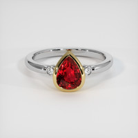 1.66 Ct. Ruby Ring, 14K Yellow & White 1