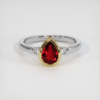 1.01 Ct. Ruby Ring, 14K Yellow & White 1