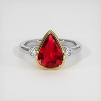 2.32 Ct. Ruby Ring, 18K Yellow & White 1