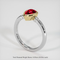1.66 Ct. Ruby Ring, 18K Yellow & White 2