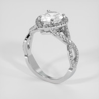 1.64 Ct. White Sapphire Ring, Platinum 950 2