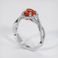2.03 Ct. Padparadscha Sapphire Ring, Platinum 950 2