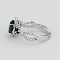 1.51 Ct. Bluish Green Sapphire Ring, Platinum 950 4