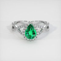 1.01 Ct. Emerald Ring, Platinum 950 1