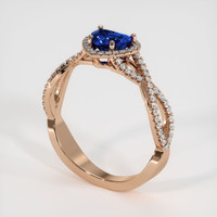 1.04 Ct. Blue Sapphire Ring, 14K Rose Gold 2