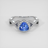0.90 Ct. Blue Sapphire Ring, Silver 1