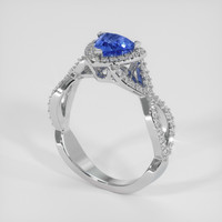 0.90 Ct. Blue Sapphire Ring, Silver 2