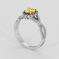 0.80 Ct. Orangish Yellow Sapphire Ring, 10K White Gold 2