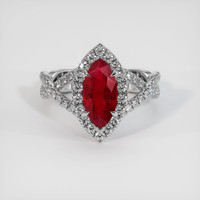 1.36 Ct. Ruby Ring, 14K White Gold 1