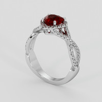 1.22 Ct. Ruby Ring, 14K White Gold 2