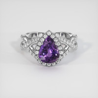 3.29 Ct. Sapphire Ring, 14K White Gold 1
