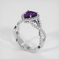 3.29 Ct. Sapphire Ring, 14K White Gold 2