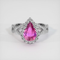 2.04 Ct. Sapphire Ring, 14K White Gold 1