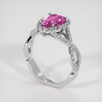 2.04 Ct. Pink Sapphire Ring, 14K White Gold 2