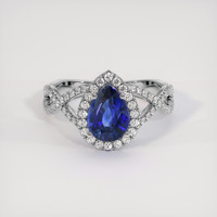 1.56 Ct. Blue Sapphire Ring, 14K White Gold 1
