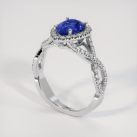 1.56 Ct. Blue Sapphire Ring, 14K White Gold 2