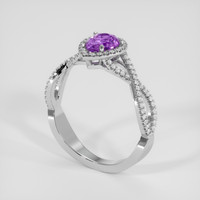 1.36 Ct. Bi Color Sapphire Ring, 14K White Gold 2