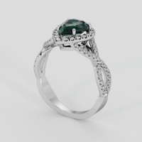 1.51 Ct. Bluish Green Sapphire Ring, 14K White Gold 2
