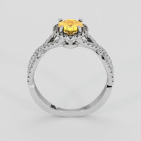 0.80 Ct. Orangish Yellow Sapphire Ring, 14K White Gold 3