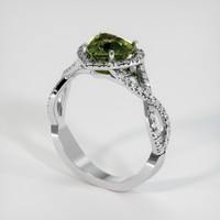 2.02 Ct. Greenish Yellow Sapphire Ring, 14K White Gold 2