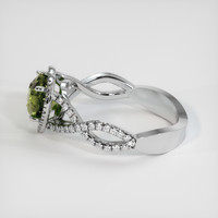 2.02 Ct. Greenish Yellow Sapphire Ring, 14K White Gold 4