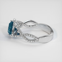 2.12 Ct. Greenish Blue Sapphire Ring, 14K White Gold 4