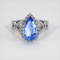 3.04 Ct. Sapphire Ring, 18K White Gold 1