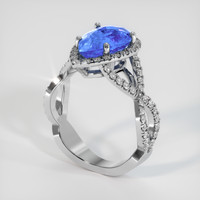 3.04 Ct. Sapphire Ring, 18K White Gold 2