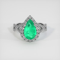 1.65 Ct. Emerald Ring, 18K White Gold 1