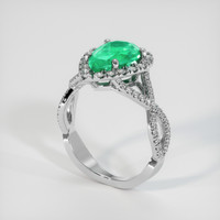 1.65 Ct. Emerald Ring, 18K White Gold 2