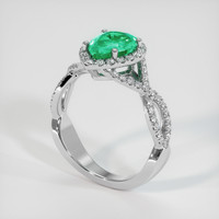 1.19 Ct. Emerald Ring, 18K White Gold 2
