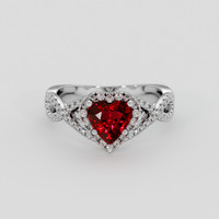1.22 Ct. Ruby Ring, 18K White Gold 1