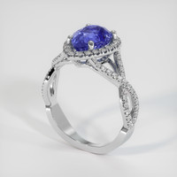 2.78 Ct. Color Change Sapphire Ring, 18K White Gold 2