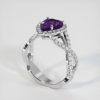 3.29 Ct. Sapphire Ring, 18K White Gold 2