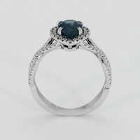 2.01 Ct. Bluish Green Sapphire Ring, 18K White Gold 3