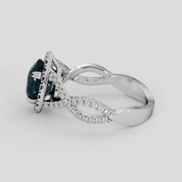 2.01 Ct. Bluish Green Sapphire Ring, 18K White Gold 4