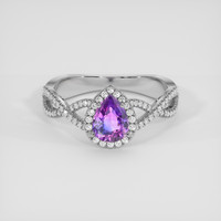 1.36 Ct. Bi Color Sapphire Ring, 18K White Gold 1
