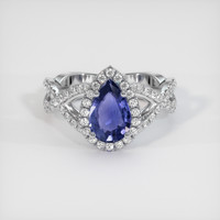 2.45 Ct. Color Change Sapphire Ring, 18K White Gold 1