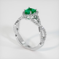 1.01 Ct. Emerald Ring, 18K White Gold 2