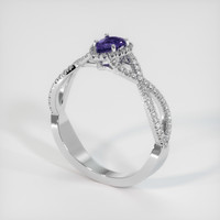 0.55 Ct. Purple Sapphire Ring, 18K White Gold 2